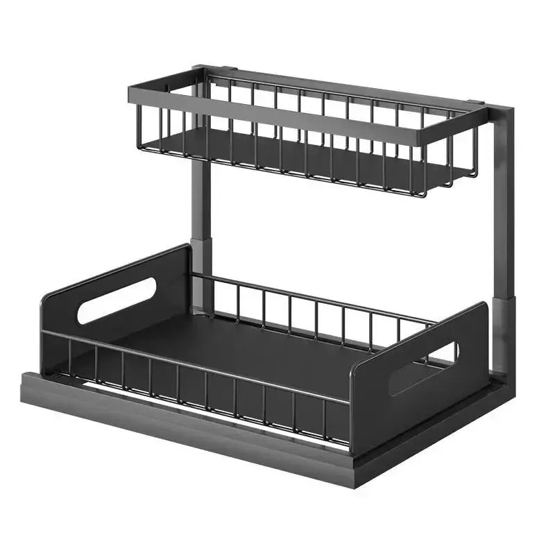 2-Tier Pull Out Under Sink Organizer – Sliding Shelf Cabinet Storage for Kitchen & Bathroom