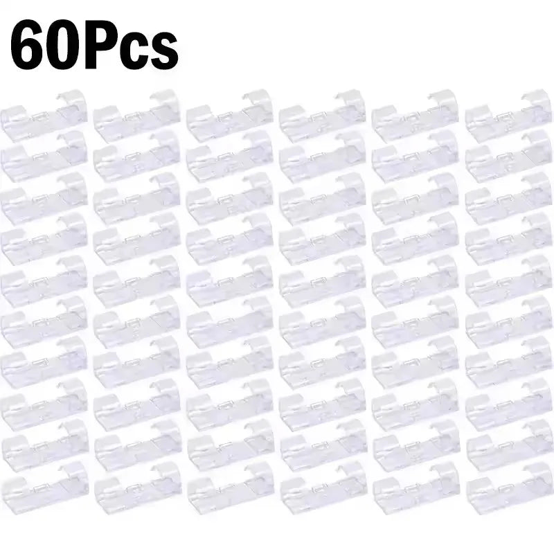 Cable Clips Wire Holder – Self-Adhesive Cord Management Clamps for Home, Office & Car (5 to 60-Pack)