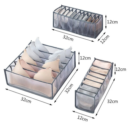 Foldable Underwear & Bra Organizer Box – Plastic Drawer Divider for Closet, Wardrobe & Bedroom Shelf