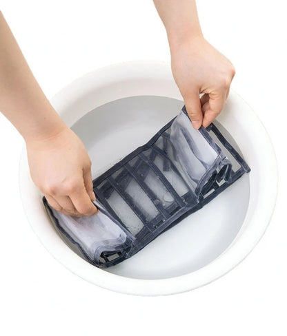 Foldable Underwear & Bra Organizer Box – Plastic Drawer Divider for Closet, Wardrobe & Bedroom Shelf