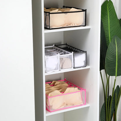 Foldable Underwear & Bra Organizer Box – Plastic Drawer Divider for Closet, Wardrobe & Bedroom Shelf