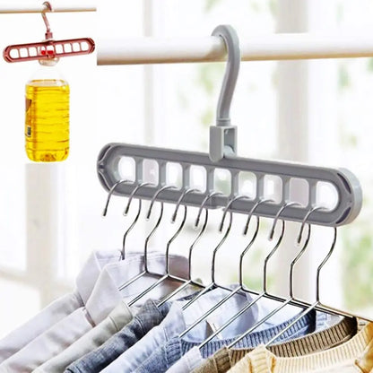 Space-Saving Clothes Hanger Organizer – 9-Hole Folding Magic Rack for Closet