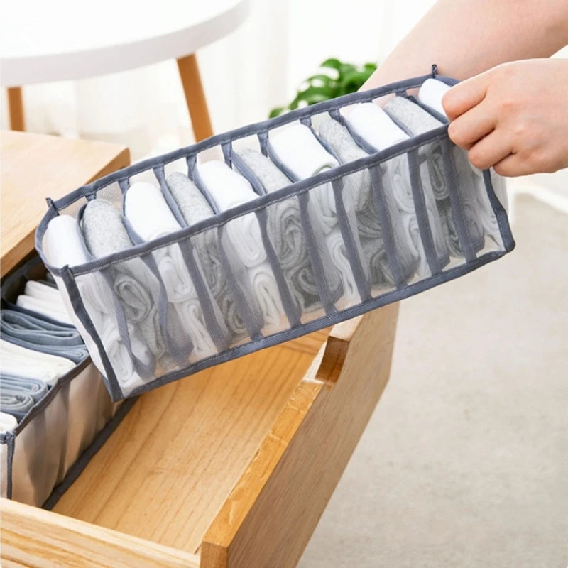 Foldable Underwear & Bra Organizer Box – Plastic Drawer Divider for Closet, Wardrobe & Bedroom Shelf