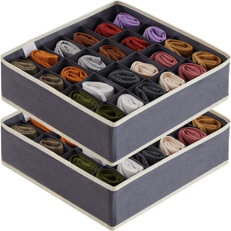 Sock & Underwear Drawer Organizer – Foldable Closet Divider Bins