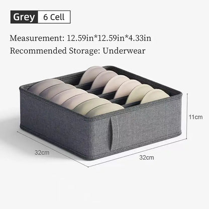 Foldable Closet Underwear Organizer Box – Non-Woven Fabric Drawer Storage for Socks, Ties & Belts