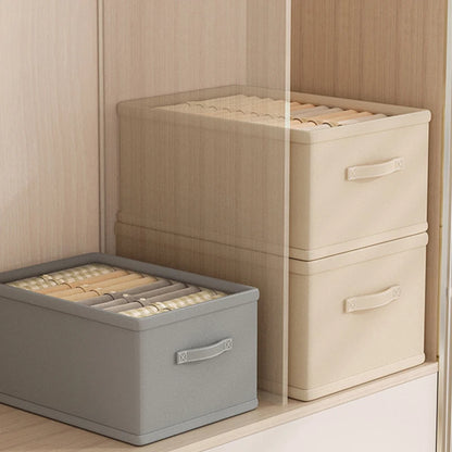 Wardrobe Clothes Organizer Box – Fabric Compartment Storage for Jeans, Trousers, Underwear & Socks