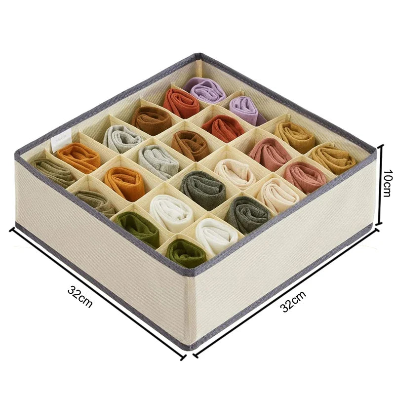 Sock & Underwear Drawer Organizer – Foldable Closet Divider Bins