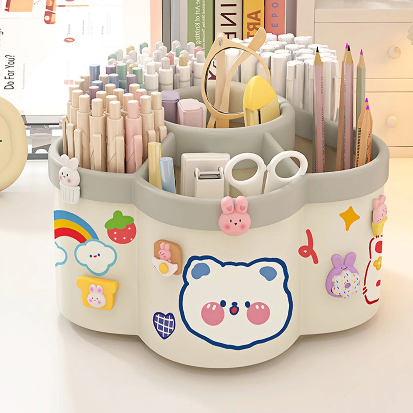 Rotating Pen Holder – Large Capacity Desk Organizer for Pens, Brushes & Cosmetics
