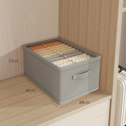 Wardrobe Clothes Organizer Box – Fabric Compartment Storage for Jeans, Trousers, Underwear & Socks