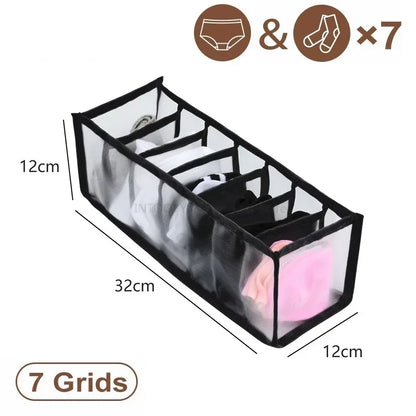 Closet Underwear & Bra Organizer Box – Foldable Non-Woven Drawer Divider for Socks, Ties & Scarves