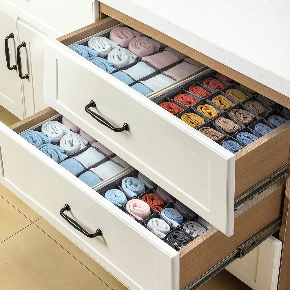 Sock & Underwear Drawer Organizer – Foldable Closet Divider Bins