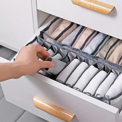 Foldable Closet Organizer Box – 7/9/11 Grid Drawer Storage for Socks, Underwear, Bras & Jeans