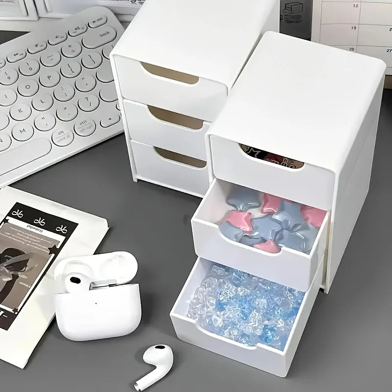 3-Tier Desk Organizer with Drawers – Portable Storage Box for Office Supplies, Jewelry & Cosmetics