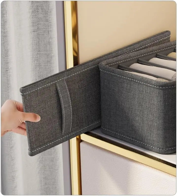 Foldable Closet Underwear Organizer Box – Non-Woven Fabric Drawer Storage for Socks, Ties & Belts