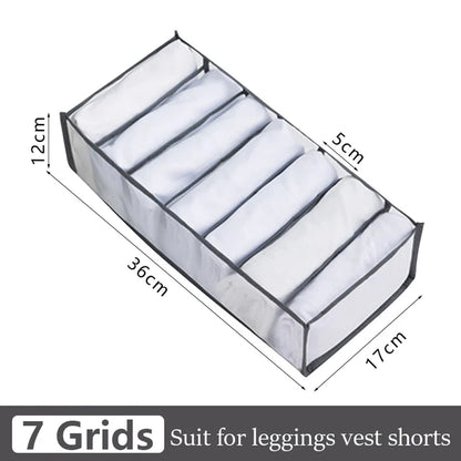 Foldable Clothing Drawer Organizer – Multi-Grid Nylon Storage Box for Jeans, Socks, Bras & Ties