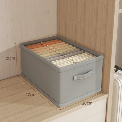 Wardrobe Clothes Organizer Box – Fabric Compartment Storage for Jeans, Trousers, Underwear & Socks