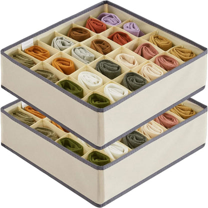 Sock & Underwear Drawer Organizer – Foldable Closet Divider Bins