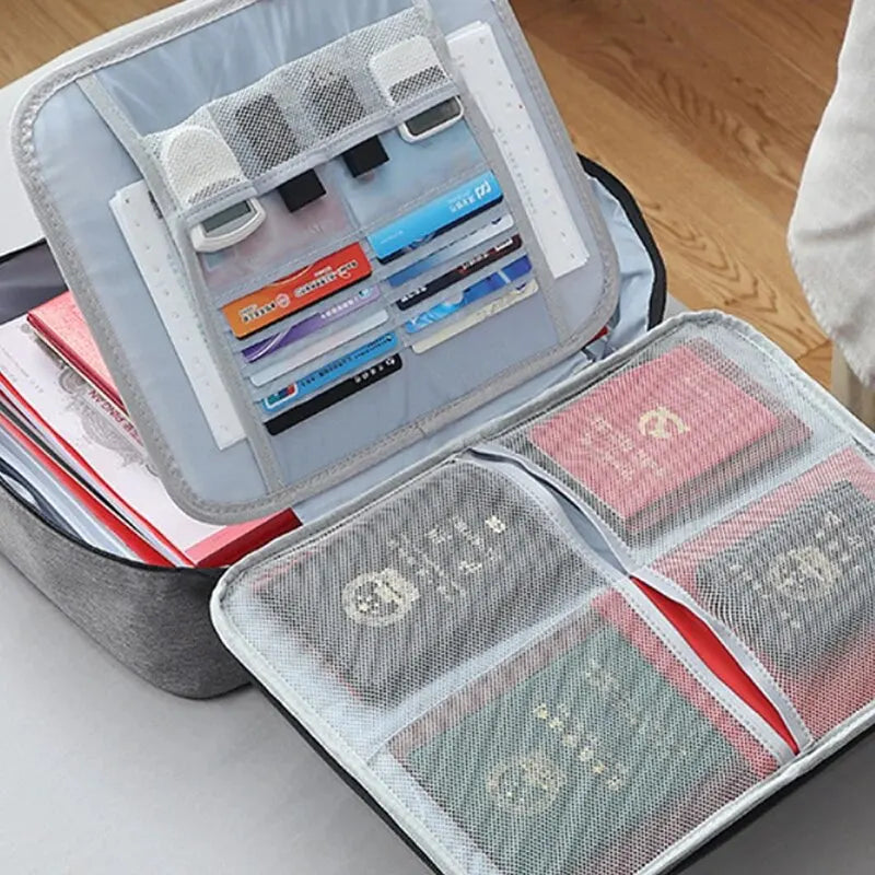 Document Organizer Briefcase – 3-Layer File & Passport Holder with Code Lock