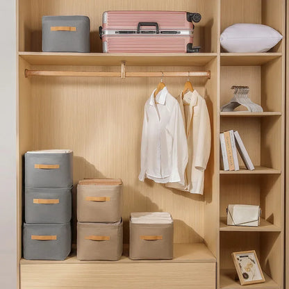Clothes Storage Organizer Bag – Foldable Non-Woven Wardrobe Box for Pants, Sweaters & Jeans