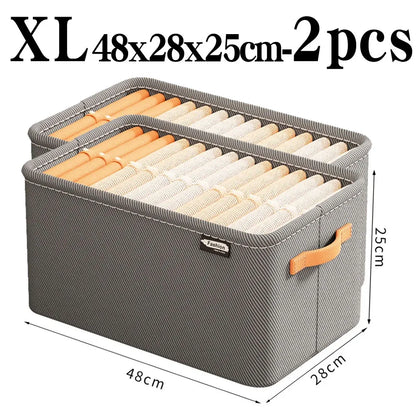 Clothes Storage Organizer Bag – Foldable Non-Woven Wardrobe Box for Pants, Sweaters & Jeans