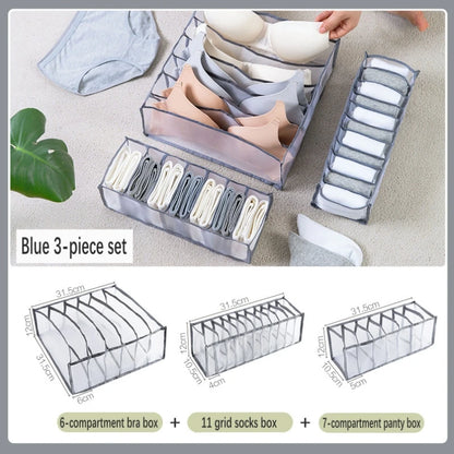 Foldable Underwear & Bra Organizer Box – Plastic Drawer Divider for Closet, Wardrobe & Bedroom Shelf