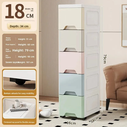 Narrow Stackable Storage Bin – Slim PP Organizer for Kitchen, Bathroom & Closet (3 to 7 Layers)