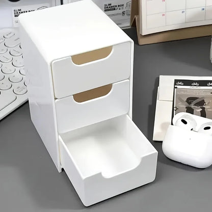 3-Tier Desk Organizer with Drawers – Portable Storage Box for Office Supplies, Jewelry & Cosmetics