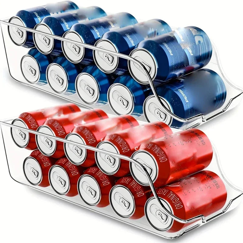 Refrigerator Organizer Bins – Soda Can Dispenser & Auto Rolling Fridge Storage Rack
