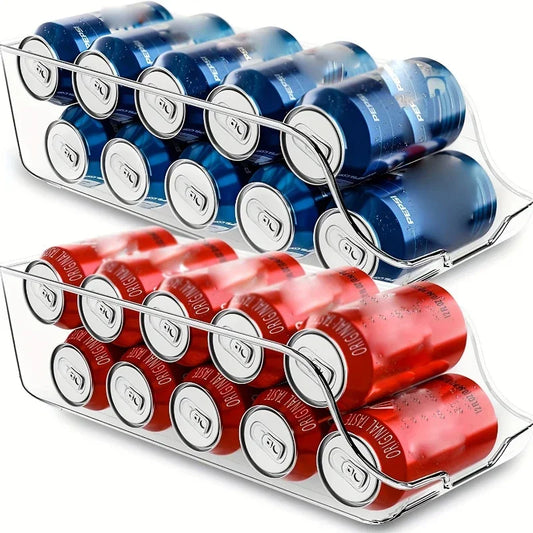 Refrigerator Organizer Bins – Soda Can Dispenser & Auto Rolling Fridge Storage Rack