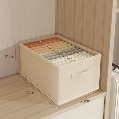 Wardrobe Clothes Organizer Box – Fabric Compartment Storage for Jeans, Trousers, Underwear & Socks