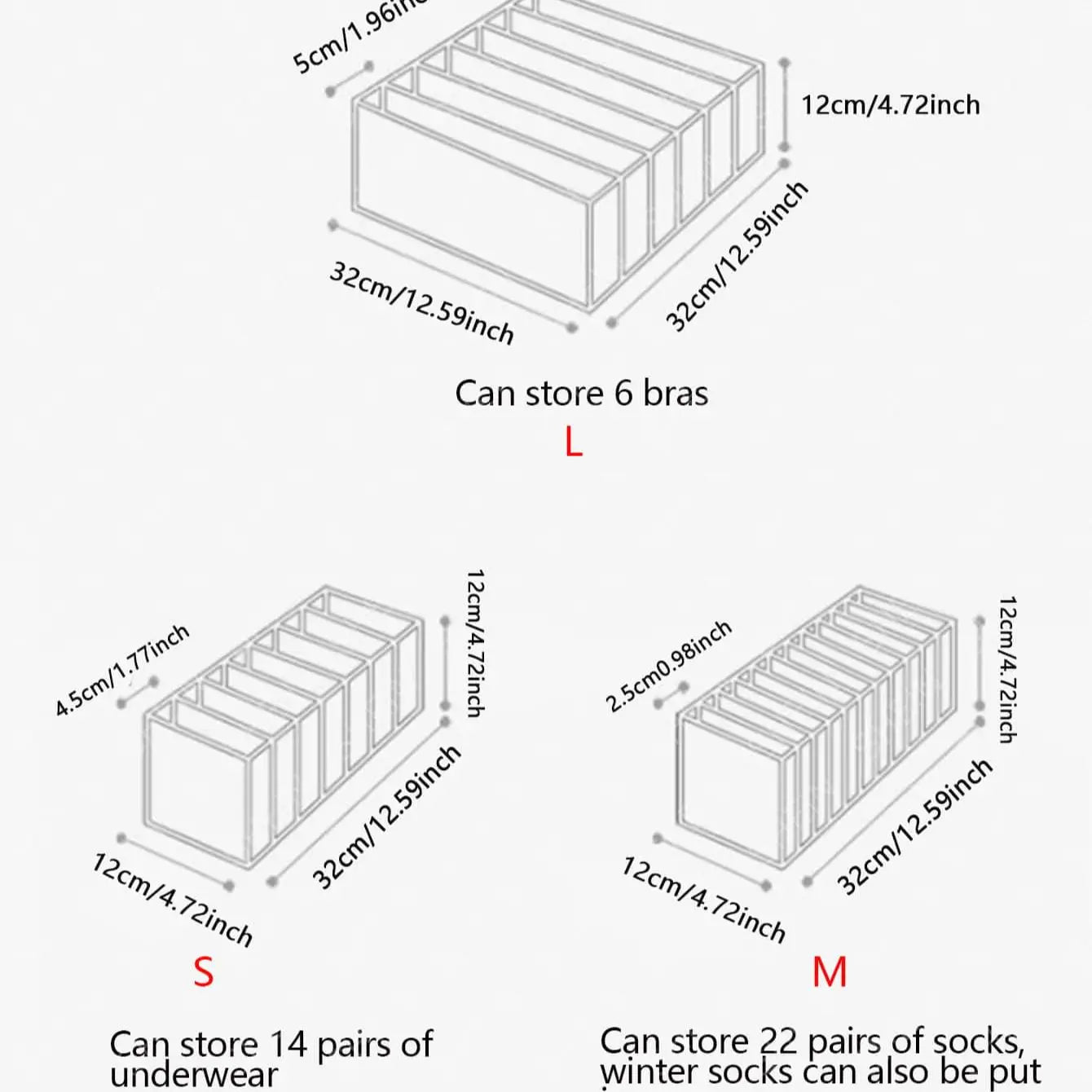 Foldable Drawer Organizer – 7/9/11 Grid Storage Box for Socks, Underwear, Bras & Jeans