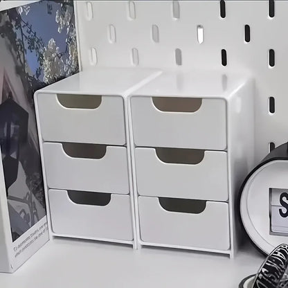3-Tier Desk Organizer with Drawers – Portable Storage Box for Office Supplies, Jewelry & Cosmetics