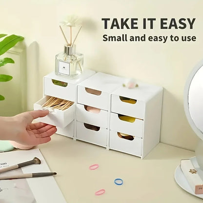 3-Tier Desk Organizer with Drawers – Portable Storage Box for Office Supplies, Jewelry & Cosmetics