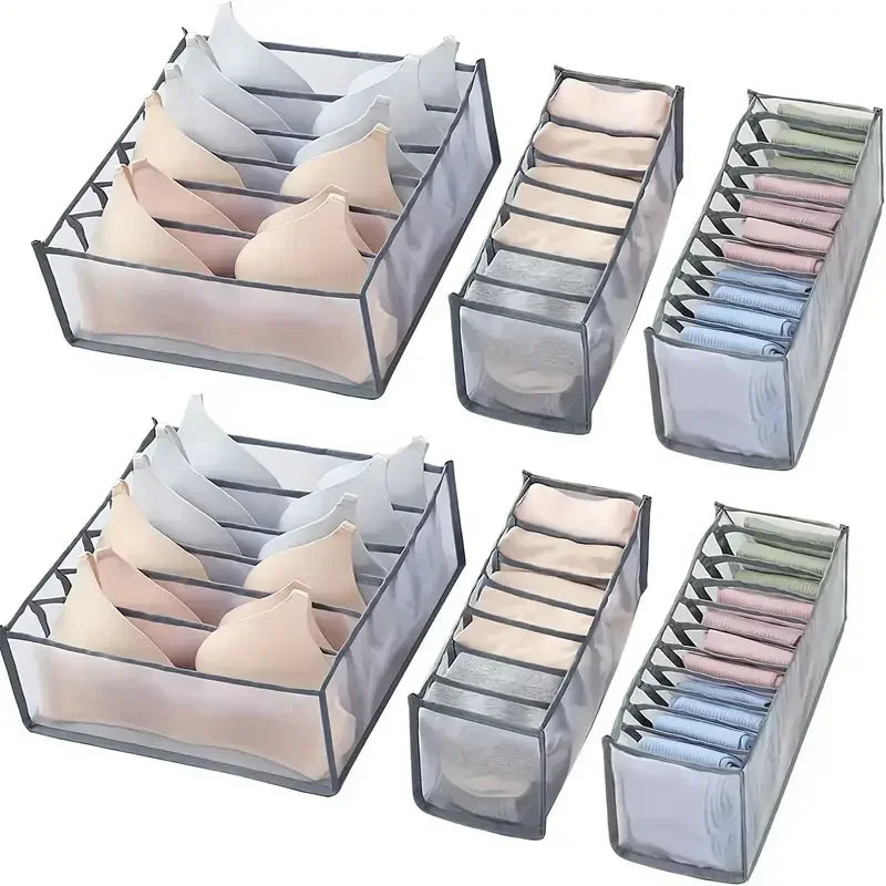 Foldable Closet Organizer Box – 7/9/11 Grid Drawer Storage for Socks, Underwear, Bras & Jeans