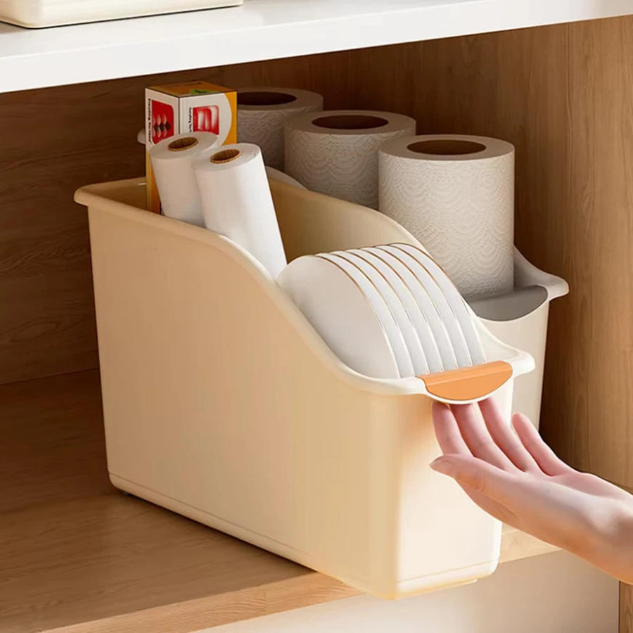 Under-Sink Organizer with Wheels – Plastic Storage Bins & Bottle Organizer for Kitchen & Bathroom Cabinet (Set of 2 or 3)