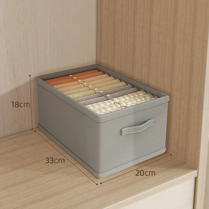 Wardrobe Clothes Organizer Box – Fabric Compartment Storage for Jeans, Trousers, Underwear & Socks