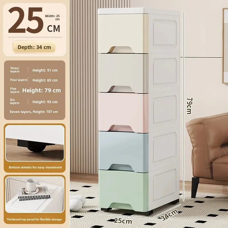 Narrow Stackable Storage Bin – Slim PP Organizer for Kitchen, Bathroom & Closet (3 to 7 Layers)