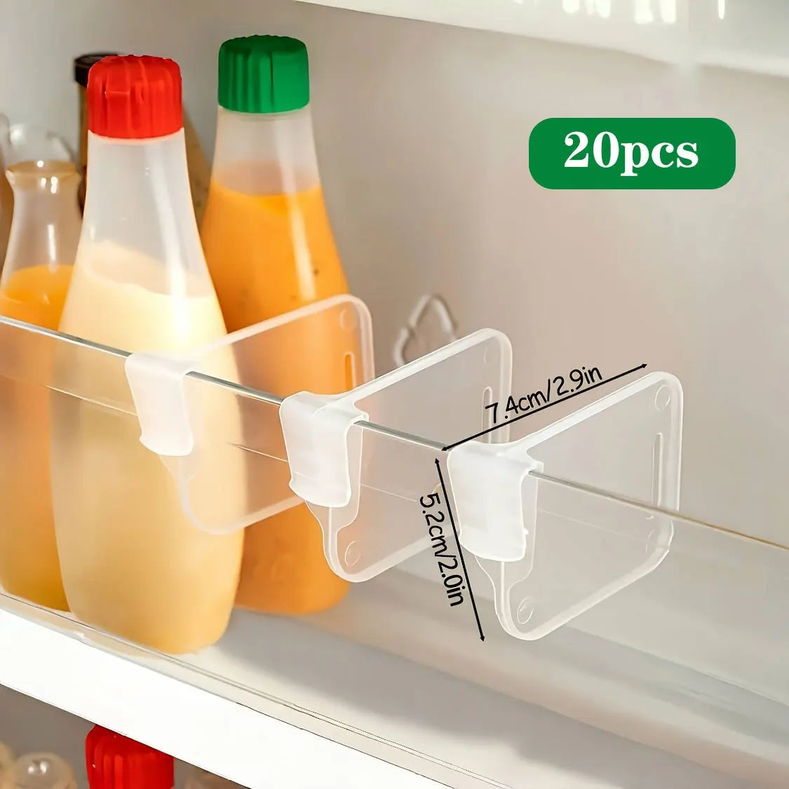 Clear Refrigerator Organizer Dividers – Adjustable Fridge Storage Compartments (Set of 5, 10, 15 or 20)