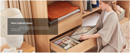Sock & Underwear Drawer Organizer – Foldable Closet Divider Bins
