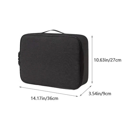 Document Organizer Briefcase – 3-Layer File & Passport Holder with Code Lock