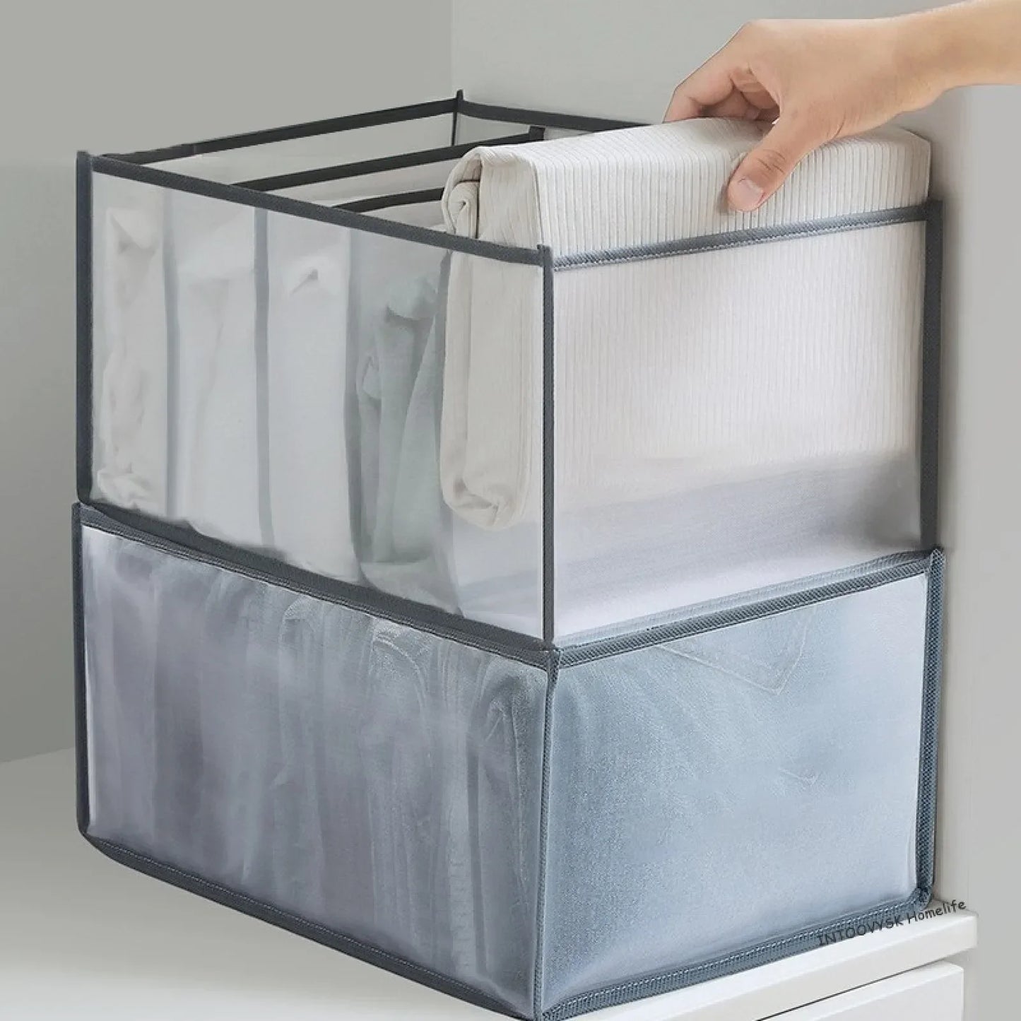 Closet Underwear & Bra Organizer Box – Foldable Non-Woven Drawer Divider for Socks, Ties & Scarves