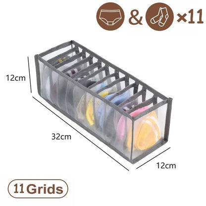Closet Underwear & Bra Organizer Box – Foldable Non-Woven Drawer Divider for Socks, Ties & Scarves