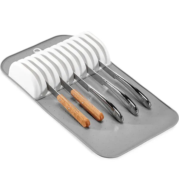 Non-Slip Knife Drawer Organizer Mat – 5 or 11 Slot Kitchen Knife Holder