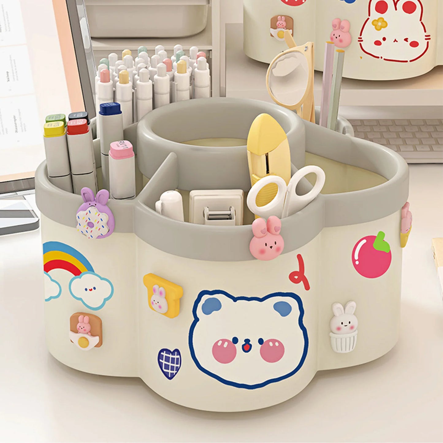 Rotating Pen Holder – Large Capacity Desk Organizer for Pens, Brushes & Cosmetics