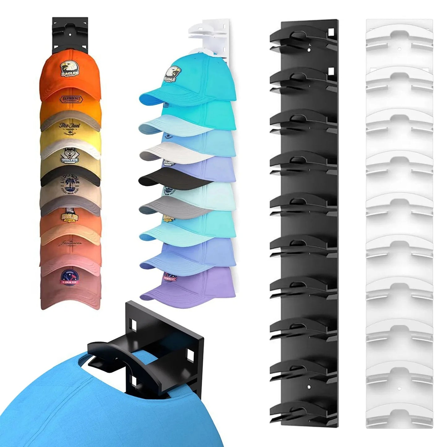 Baseball Cap Organizer – 10-Grid Rotating Hat Rack for Closet, Door & Wall Storage