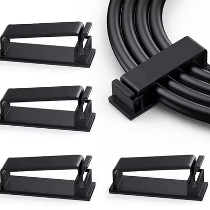 Self-Adhesive Cable Organizer Clips – 10-Pack Cord Management Clamps for Home, Office & Car