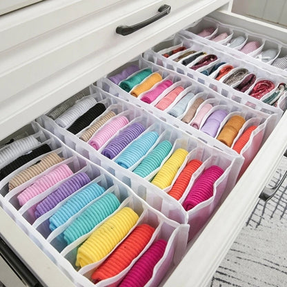 Foldable Underwear & Bra Organizer Box – Plastic Drawer Divider for Closet, Wardrobe & Bedroom Shelf