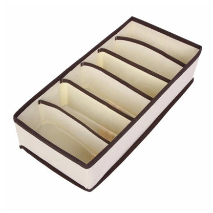 Foldable Underwear & Bra Organizer Box – Plastic Drawer Divider for Closet, Wardrobe & Bedroom Shelf