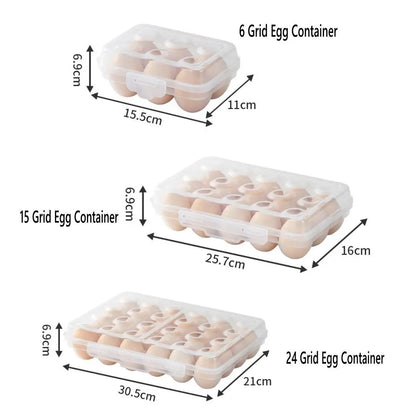 Portable Egg Holder with Lid – Stackable Plastic Egg Tray for Fridge, Camping & Outdoor Use