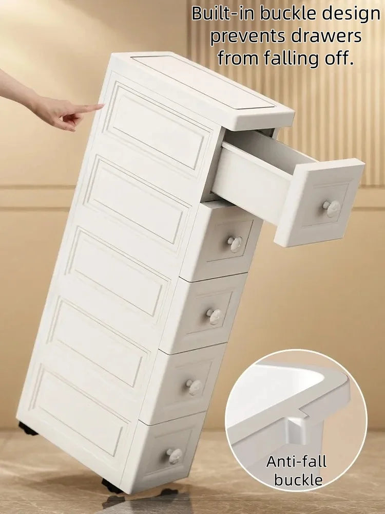 Narrow Stackable Storage Bin – Slim PP Organizer for Kitchen, Bathroom & Closet (3 to 7 Layers)